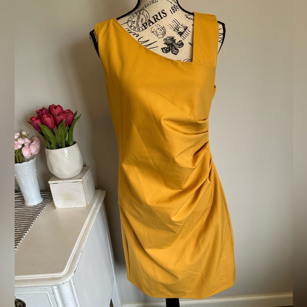 Sacred Heart Collection  Mustard Yellow Asymmetrical Dress Size Small